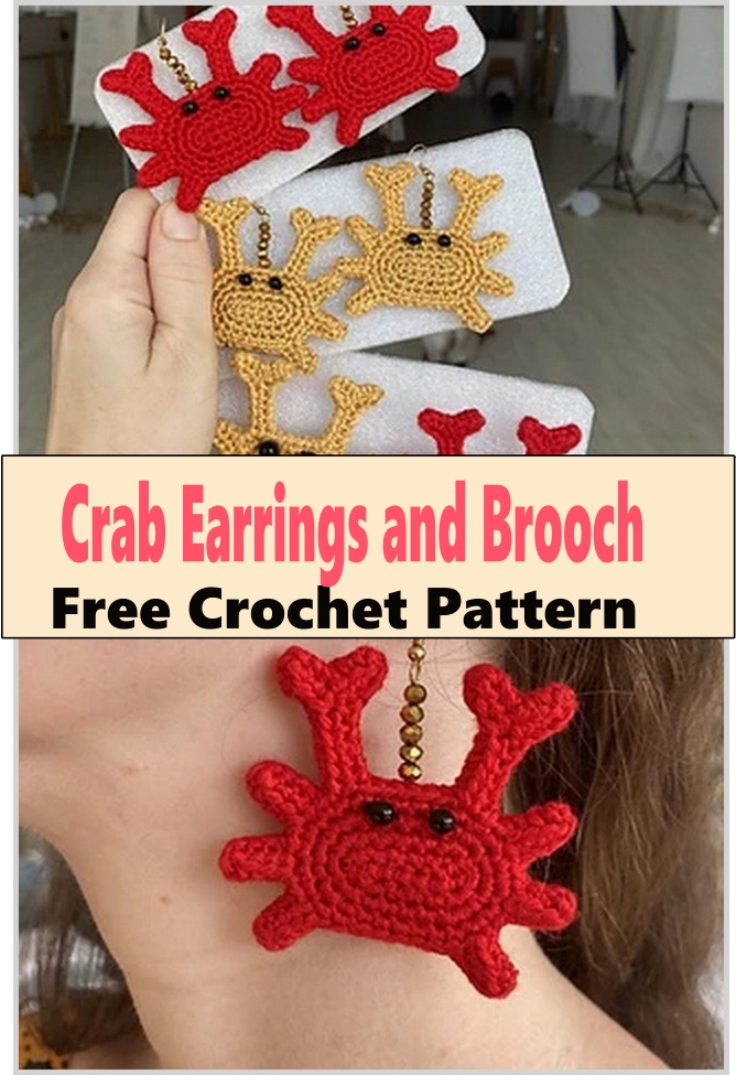 Crab Earrings and Brooch
