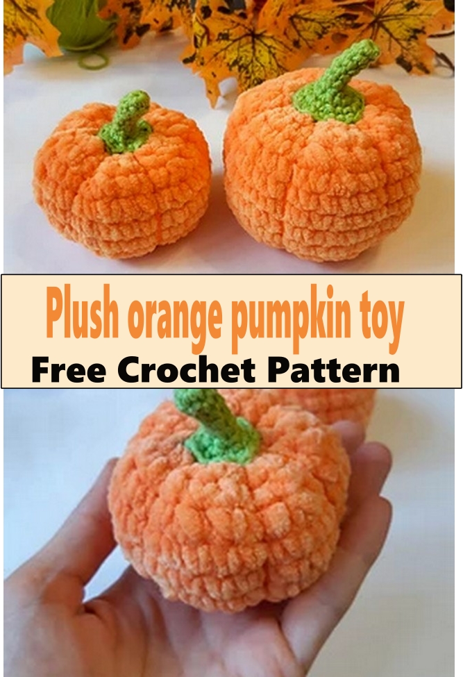 Plush orange pumpkin toy