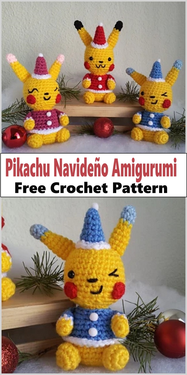 Pikachu Navideño Amigurumi