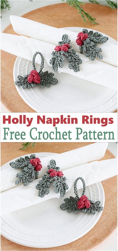  Holly Napkin Rings
