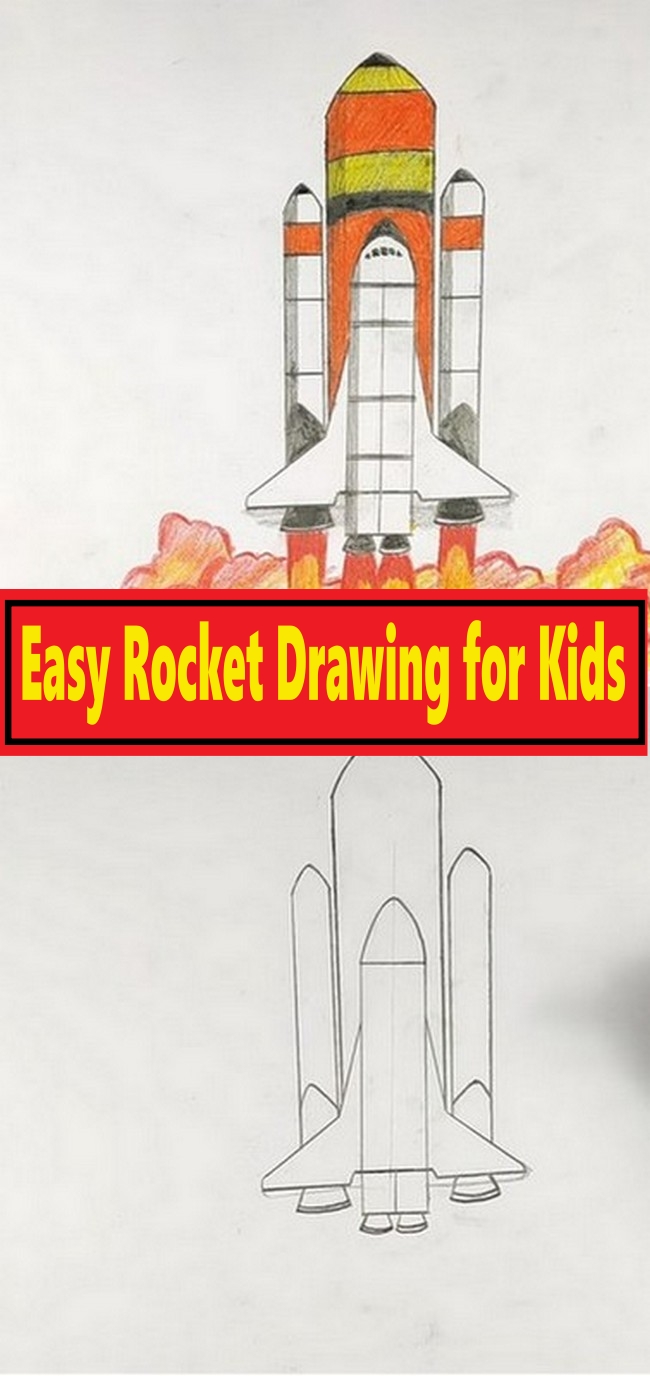 Easy Rocket Drawing for Kids 