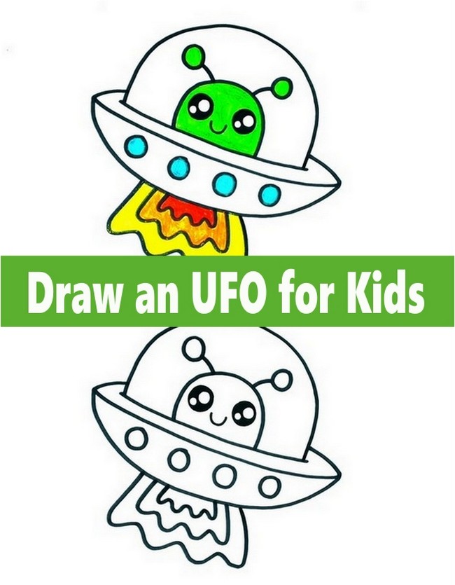 Draw an UFO for Kids