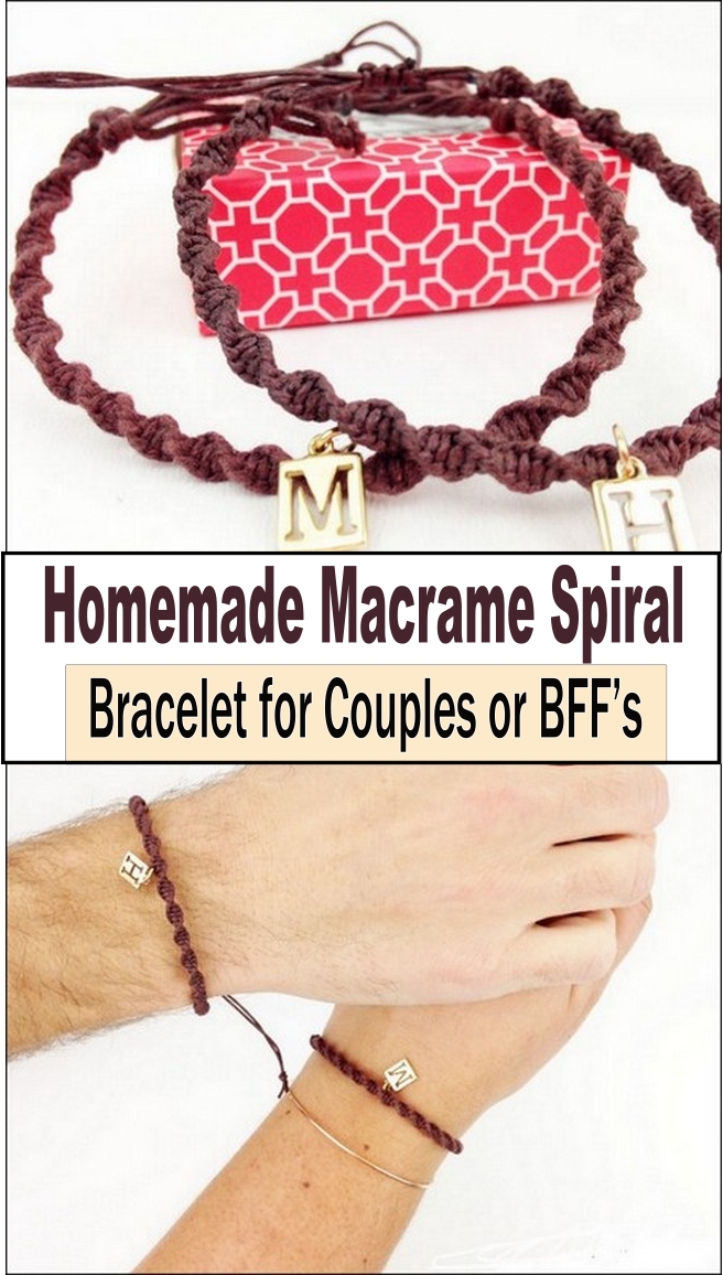 Homemade Macrame Spiral Bracelet for Couples or BFF’s